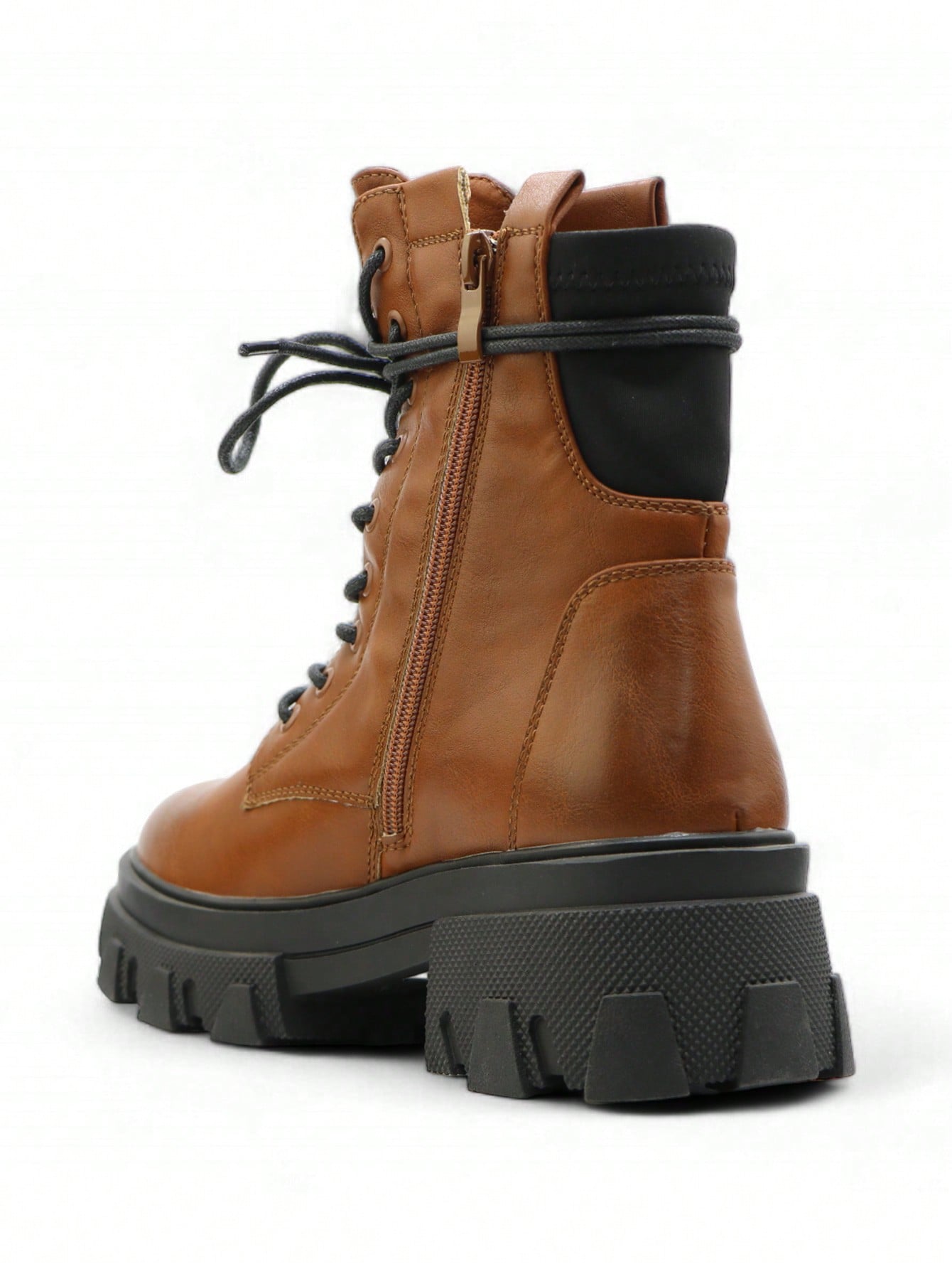 Bottes de cheville à lacets unisexes rétro avec semelle épaisse, convenant pour l'extérieur, les voyages, les festivals, l'automne/l'hiver