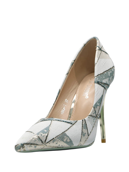 Chaussures à talons hauts à bout pointu, style élégant, géométrique moderne, pour mariage, banquet, fête. Talons hauts