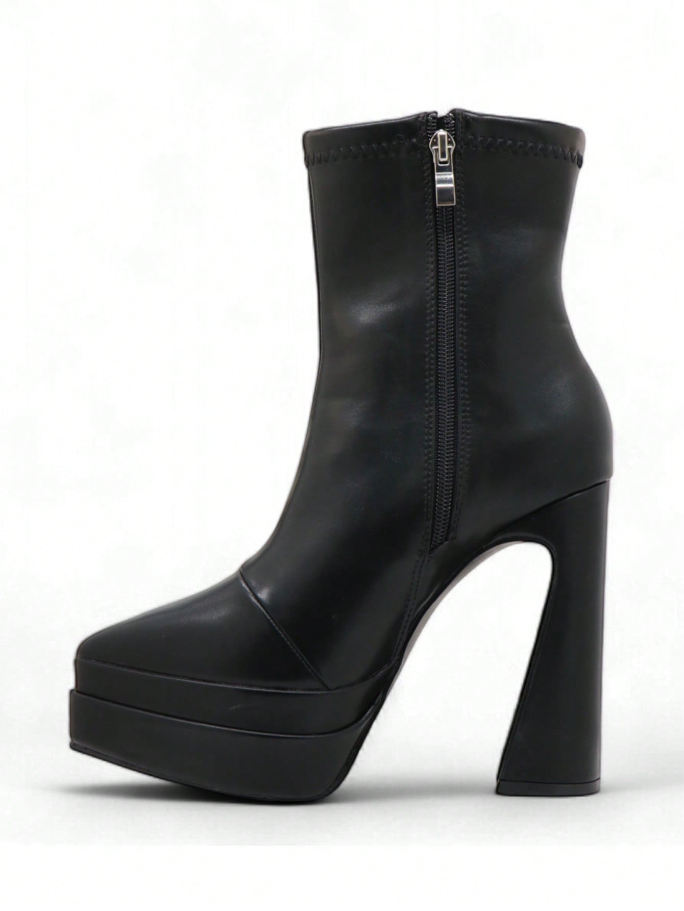 Bottines Plateforme Matte Noir, Haut Talon bloc – Sélection Halloween