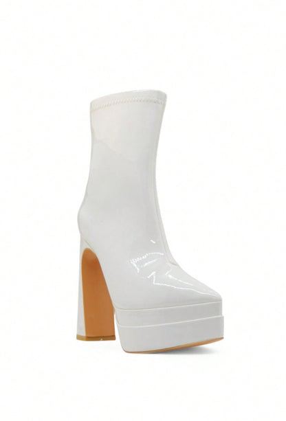 Bottines à Plateforme Verni Fuchsia, Haut Talon bloc – Sélection Halloween