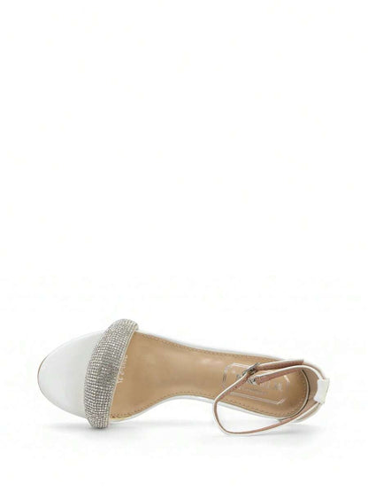 Chaussures femme à talon compensé transparent avec boucle réglable, design confortable