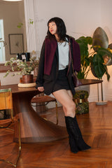 Santiags hautes suédine daim talons blocs à strass