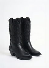 Santiags mi-hautes à motifs en daim